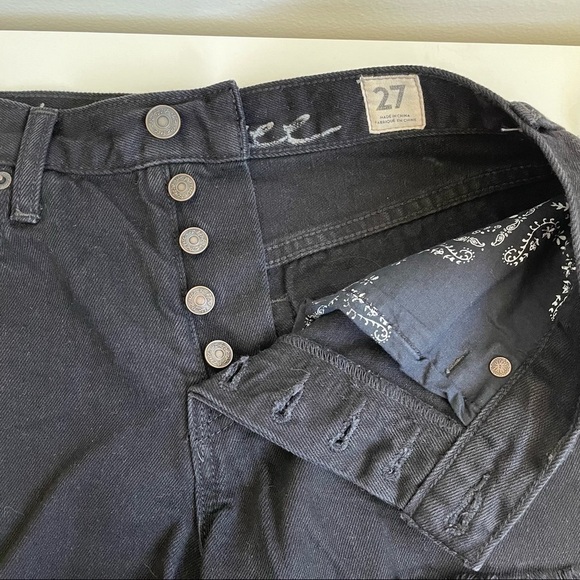 FREE PEOPLE cut off shorts we the free Sofia Denim Button Fly black distressed - Picture 6 of 8